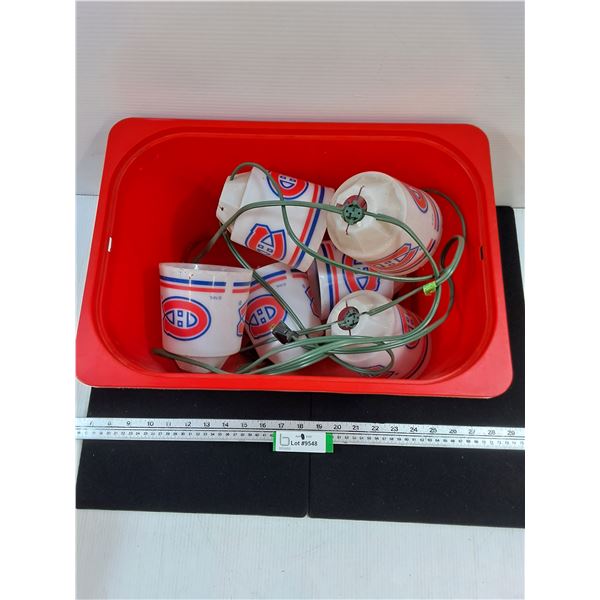 Montreal Canadiens String Lights in Tote-tote is16.5x12x9"-Pickup Preferred, some work some dont-may