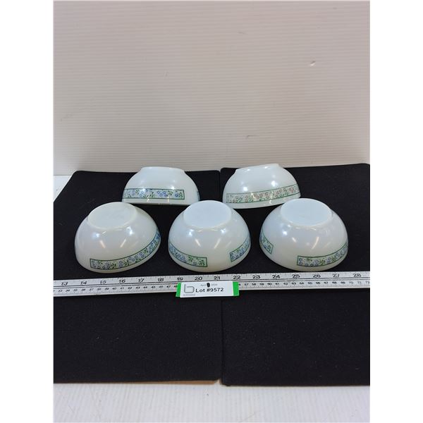 (5) Termocrisa Milk Glass Bowls