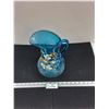 Image 2 : Antique Fenton Blue Art Glass Pitcher 12" tall