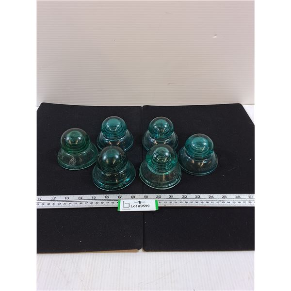 (6) Green Glass Insulators