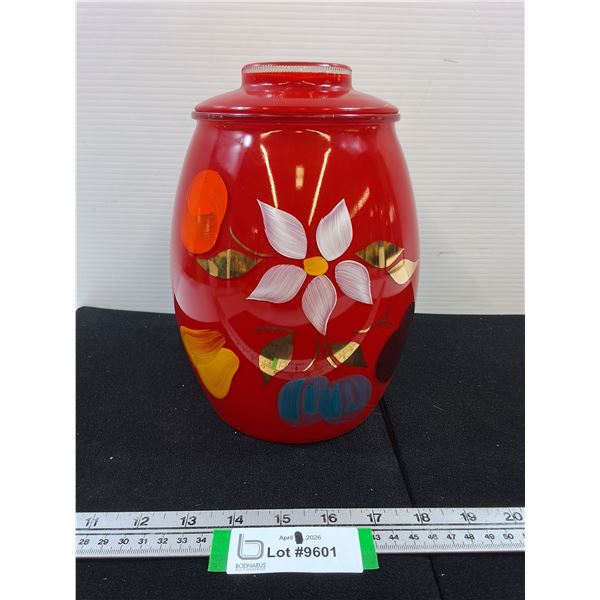 Red Bartlett Collins Cookie Jar 10" tall