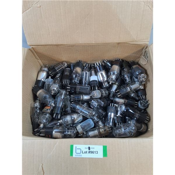 Half Box of Various Radio Tubes, unknown condition, box is 10x15x9"-Pickup Preferred