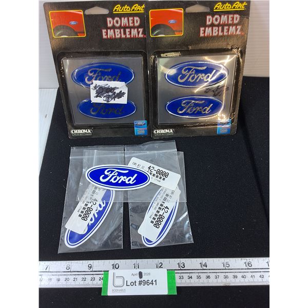 (2) Packages Domed Ford Emblems, (3) Ford Decals 3.5" long