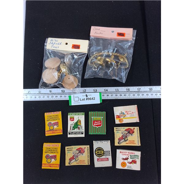 (2) Packages Drawer Knobs, Advertising Matchbooks