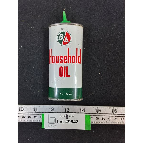 B/A Household Oil Tin - empty
