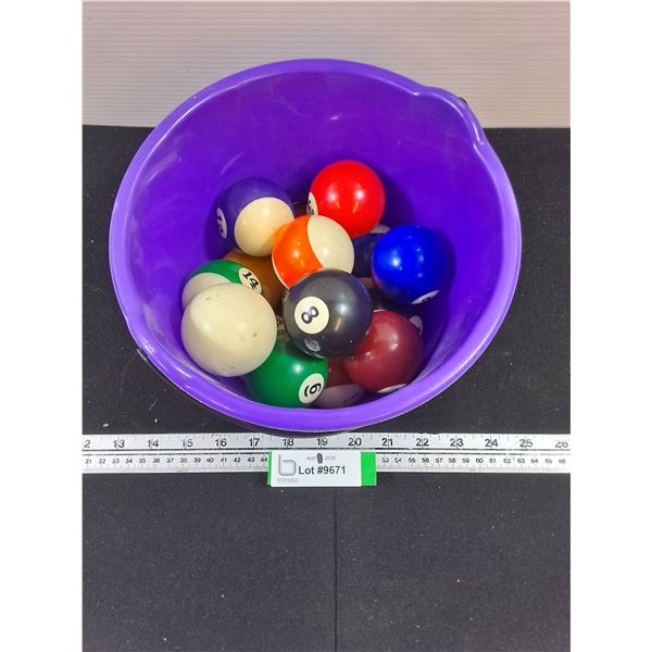 Billiard Balls in Pail - Pick Up Preferred