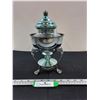 Image 5 : Plated Carafe Holder and Glass Candy Container