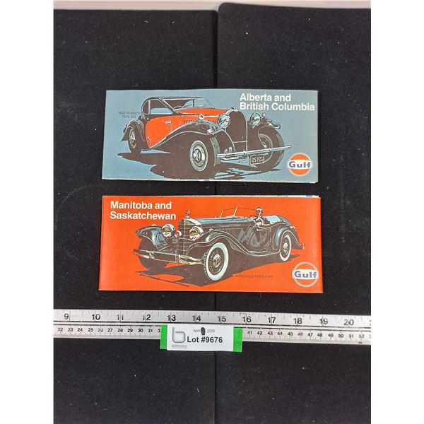 (2) Gulf Maps, Alberta/BC, Manitoba/Saskatchewan