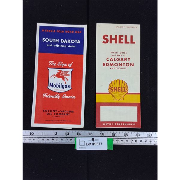 Shell Calgary/Edmonton Map, Mobilgas South Dakota Map