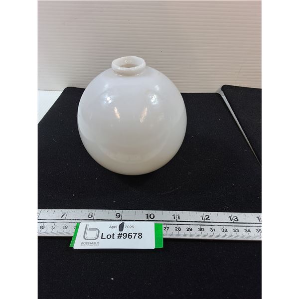 Round Milk Glass Lightning Rod Globe
