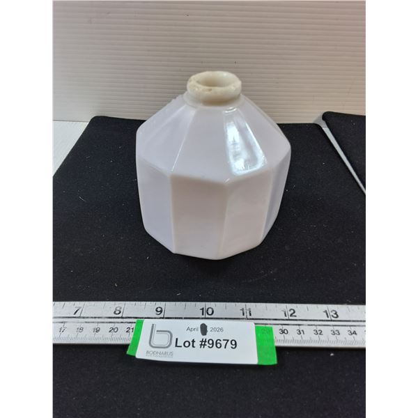 Decagon Milk Glass Lightning Rod Globe