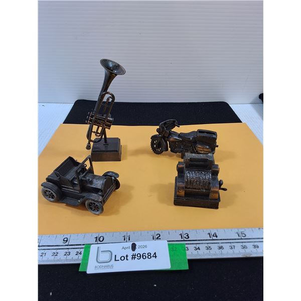 Die Cast Miniature Pencil Sharpeners-Cash Register, Motorcycle, Automobile