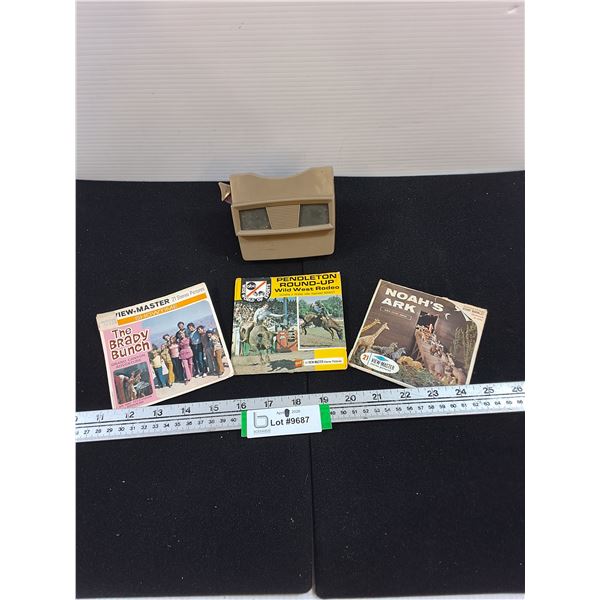 Vintage Viewmaster with Discs-Brady Bunch, Pendelton Round up, Noah's Ark
