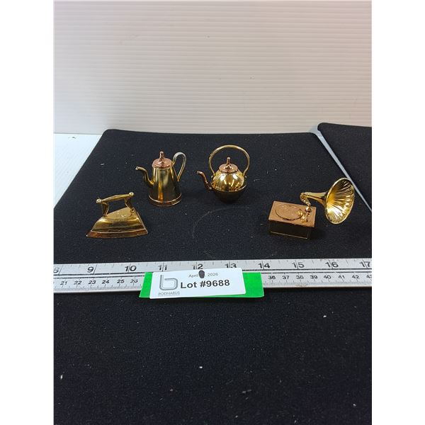 Brass Miniatures-Iron, Kettle, Teapot