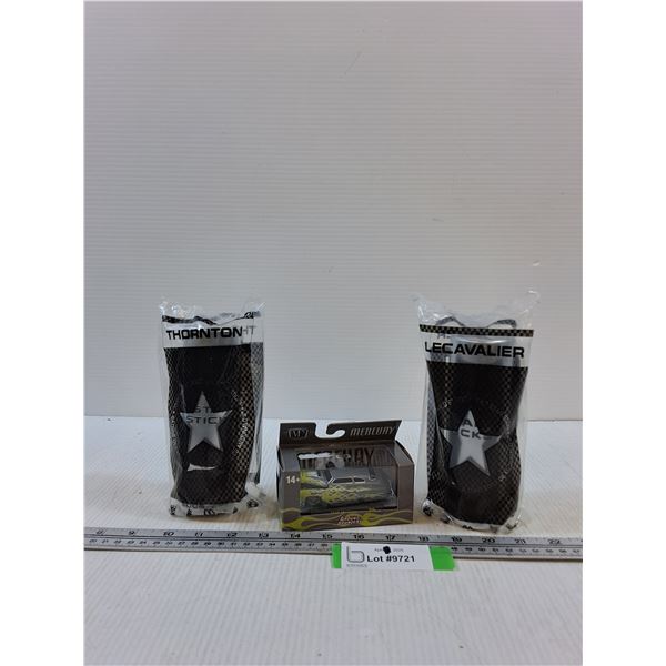 (2) McDonald's 2007 NHL All-Star Sticks-Thornton, Lecavalier & '49 Mercury R28 Die Cast Car