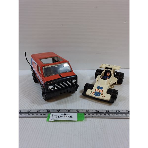 AJ Foyt Tonka Truck-metal, Plastic Fisher Price Race Car