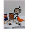 Image 3 : Wolf Bros Cigar Box, Jointite Bottle Caps in Box, Desk Clock, Misc