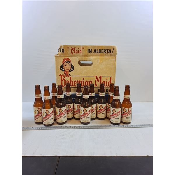 (12) Bohemian Maid Beer Bottles in Original Box - PICK UP