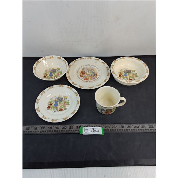 (5) Royal Doulton "Bunnykins" Dishes