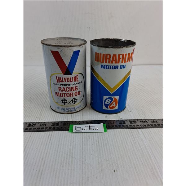 (2) Vintage Motor Oil Tins (Valvoline & BA)