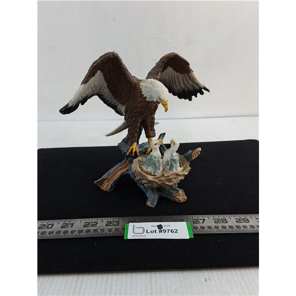 Resin Bald Eagle & Fledglings Ornament - 9" Wide x 8" High