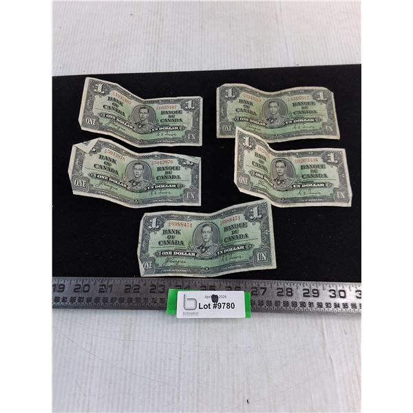 (5) Canadian 1937 $1 Bank Notes