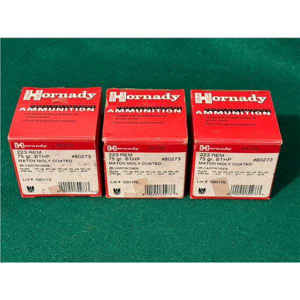 .223 REM 75 Gr Hornady Ammunition