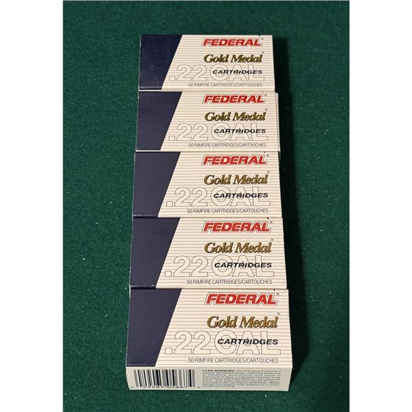.22 Cal 40 Gr. Federal Gold Medal Cartridges