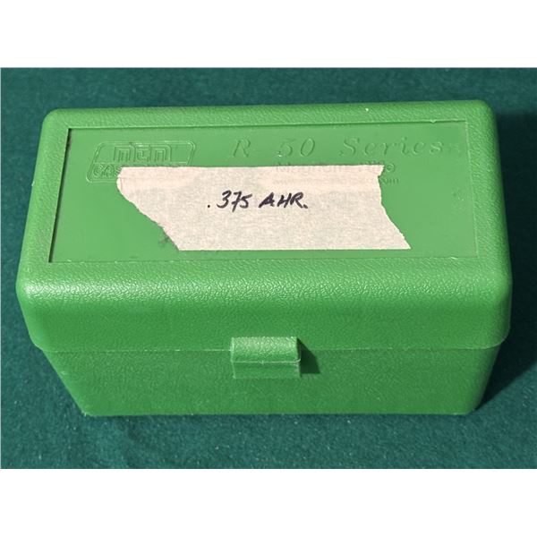 .375 H&H Mag Reloaded Ammo and Brass in Case