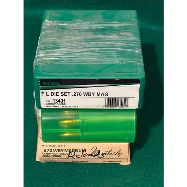 .270 WBY Mag Reloaded Ammo with Case and Die Set