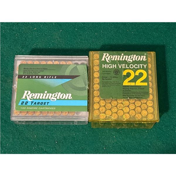 22 Long Rifle High Velocity Remington Cartridges