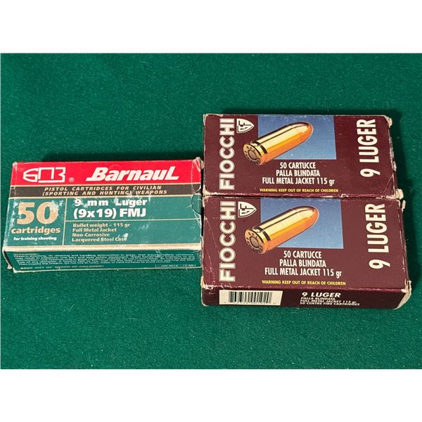 9mm Luger Barnaul and Fiocchi Factory Ammunition Lot