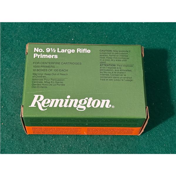Remington No. 9-1/2 Large Rifle Primers - 10 Boxes of 100 Each