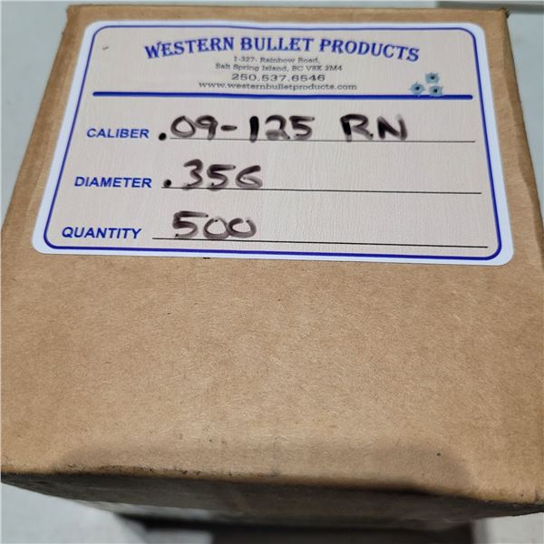 9mm (.356 diameter) 125gr RN  Bullets 500 Count