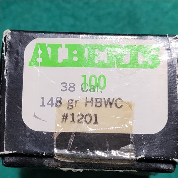 .38 Cal HBWC Alberts 100 Bullets