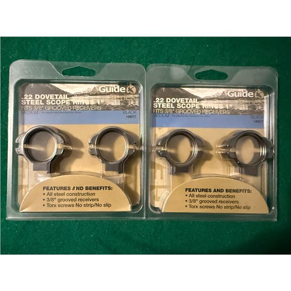 .22 Dovetail 1" Steel Scope Rings