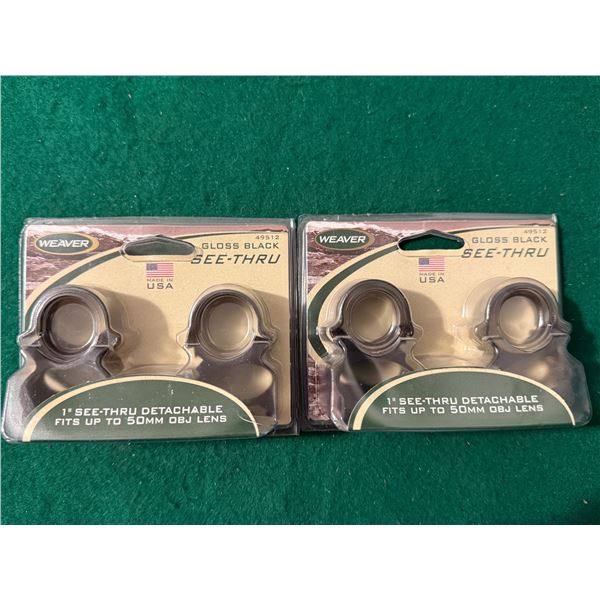 1" Weaver See-Thru Detachable Scope Rings Lot