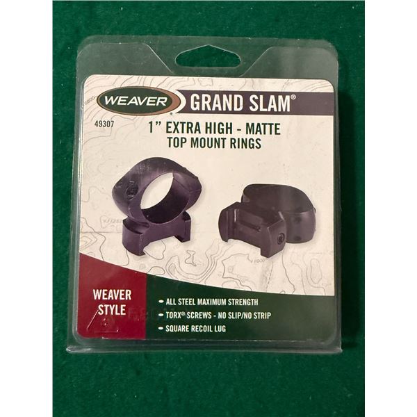 1" Weaver-style Grand Slam Top Mount Rings
