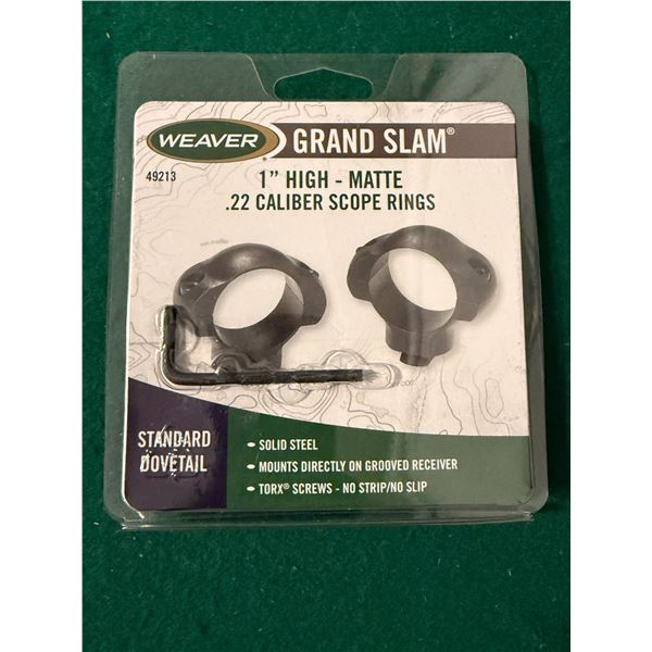 .22 Caliber 1" Standard Dovetail Grand Slam Scope Rings