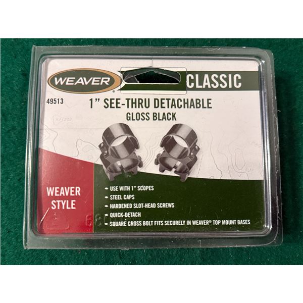 1" See-Thru Detachable Weaver-Style Classic Scope Rings
