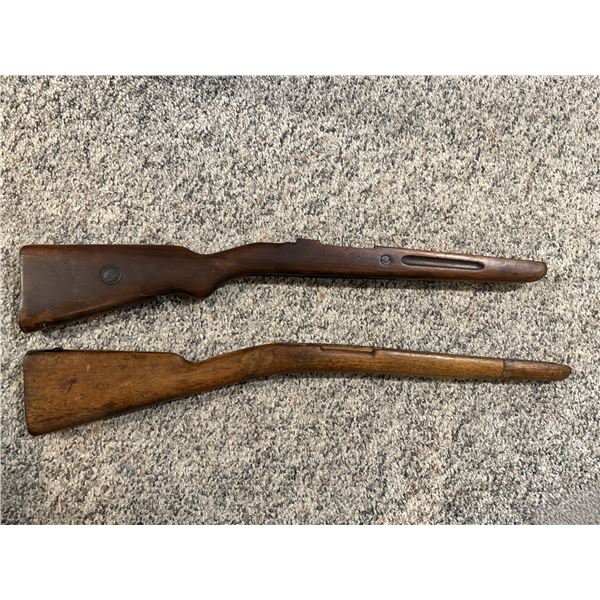 Vintage Mauser Bolt Action Rifle Wood Stocks - 2pcs