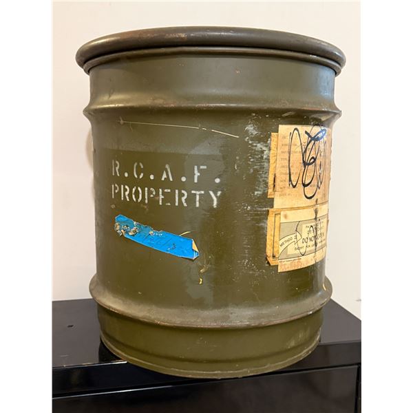 Vintage Military Surplus Metal Drum Container