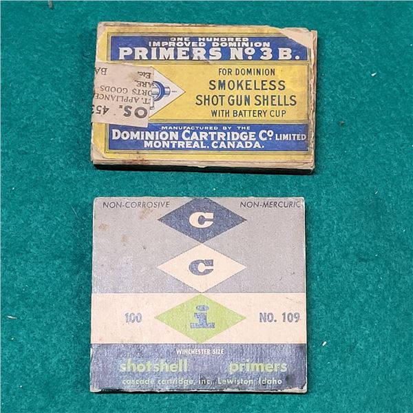 CC1 109 & Dominion Cartridge No 3B Shotgun Primers in Collector Boxes