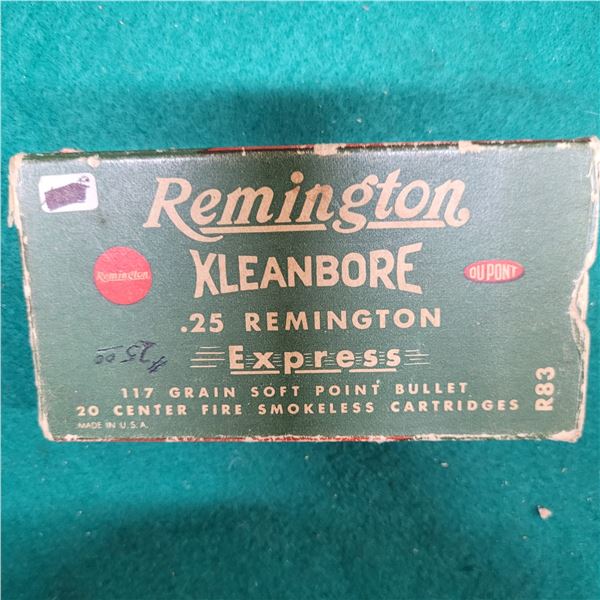 .25 Remington Collectible Remington Kleanbore Ammo