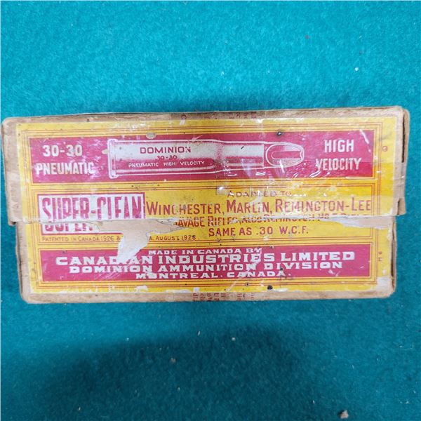 .30-30 Winchester Collectible CIL Dominion Super-Clean Ammo