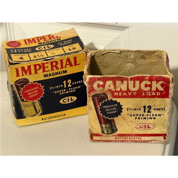 12 GA 2¾" Vintage CIL Imperial Magnum & Canuck Heavy Load (Collector Lot)