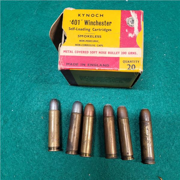 .401 Winchester Self Loading Kynoch Ammo