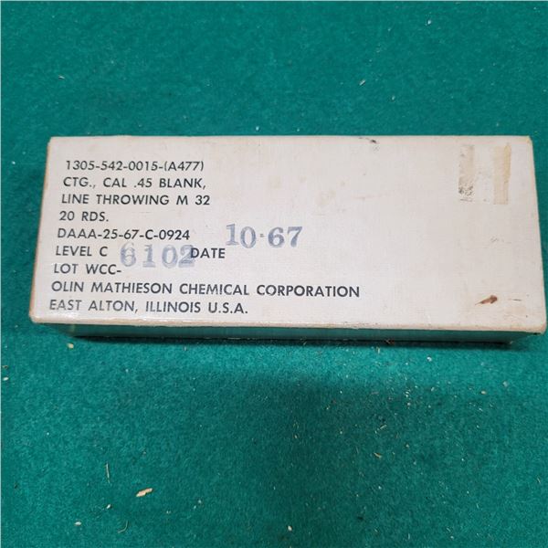 .45 Cal Blanks Line Throwing M 32 Ammo