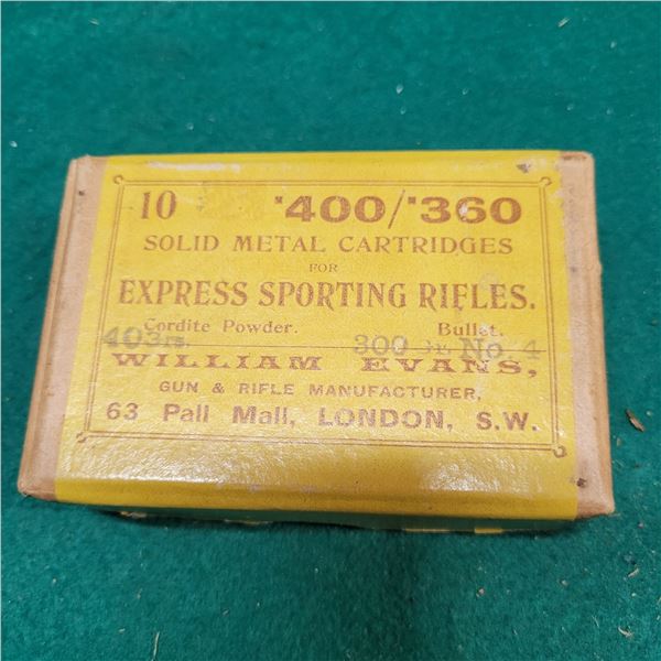 .400/360 Express  Solids Cartridges by William Evans London