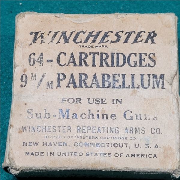 9mm Parabellum Winchester Cartridges in Collectible Box